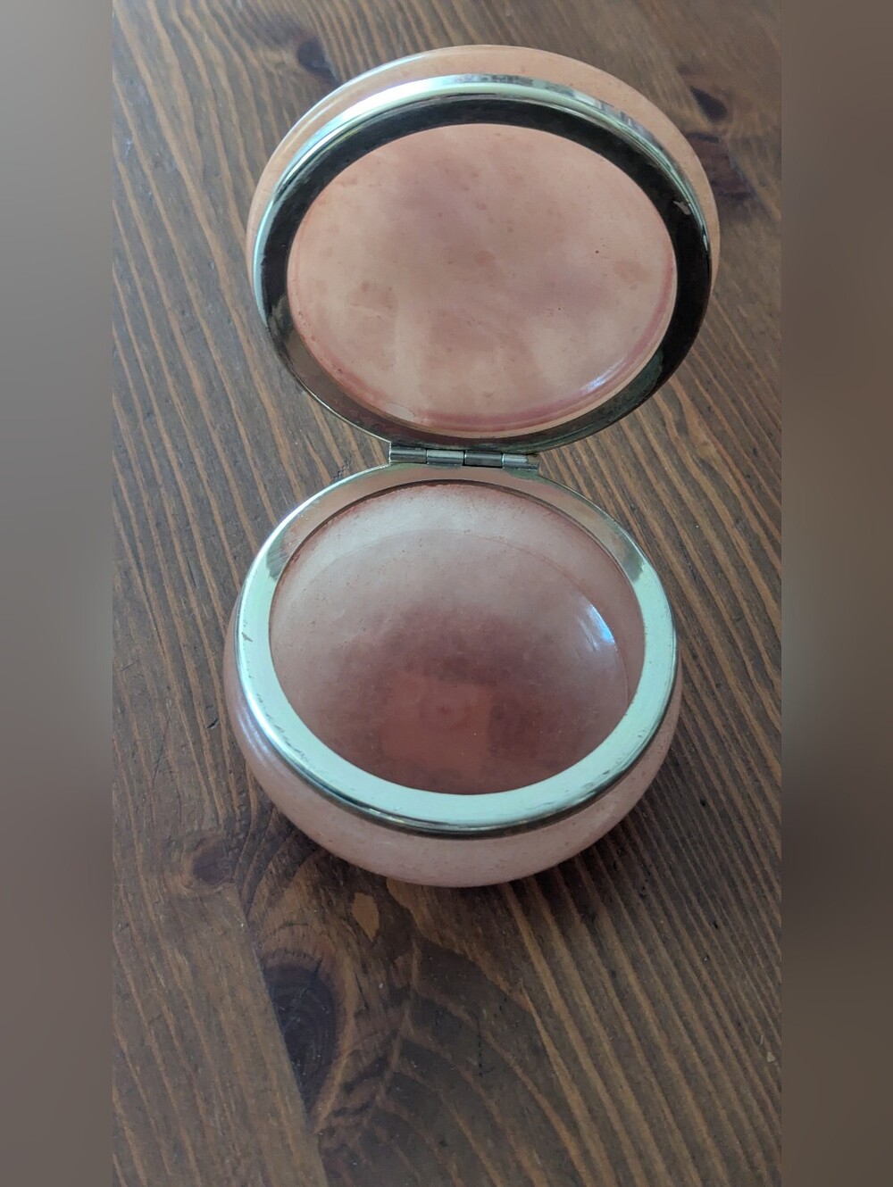 Vintage Genuine Alabaster Round Hinged Trinket Box "Lefton" Made In Italy. 3.5" - Picture 8 of 16